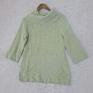 Marisa Christina Wool Angora Womens Sage Green Cowl Neck Sweater L JCT